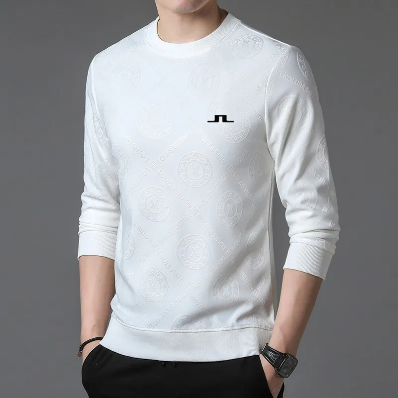 Golf Apparel Men's New Knitted Pullover Sweatshirt Golf Men's Jacquard Fashion Round Neck Pullover Long Sleeve Clothing