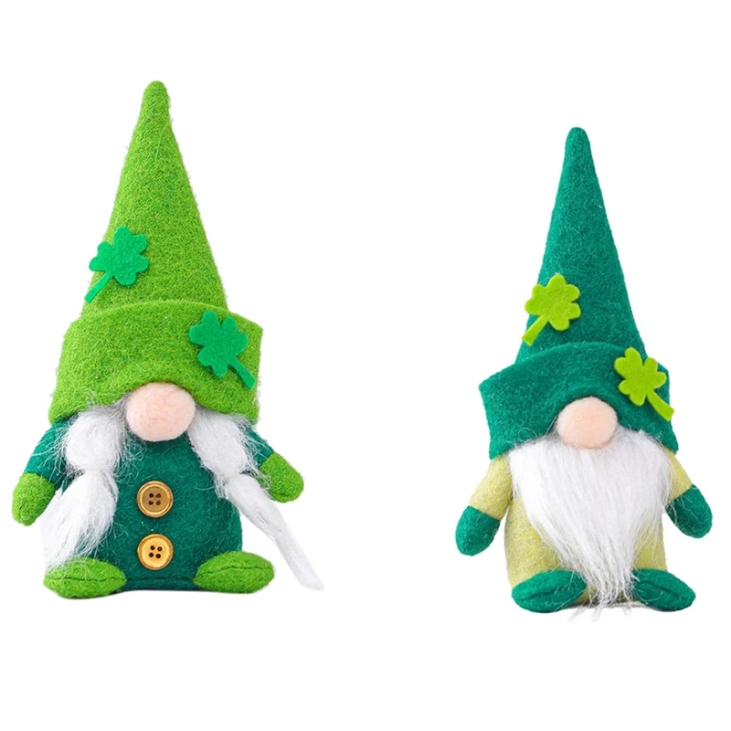 

Зеленая кукла на День Св. Патрика, кукла на ирландский фестиваль, без лица, украшение на праздник с зелеными листьями для пожилых людей