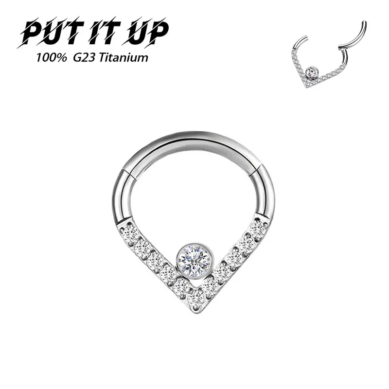 

F136 Titanium Water Drop Nose Ring Piercing Wholesale 16G Hinge 8-10mm Earlobe Pillow Ring Earring Nose Leaf Teardrop Septum
