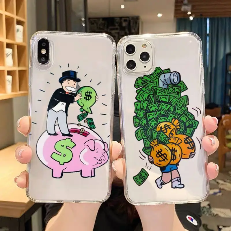 Чехол для телефона с монополией доллара Alec iPhone 11 12 Mini 13 Pro XS Max X 8 7 6s Plus 5 SE XR