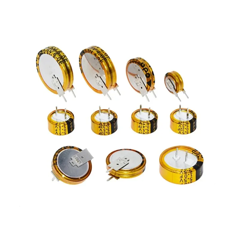 5.5V Super Capacitor 0.022F 0.047F 0.1F 0.22F 0.33F 0.47F 1F 1.5F 4.0F 5.0F Button Type Farrah Supercapacitor V/H/C