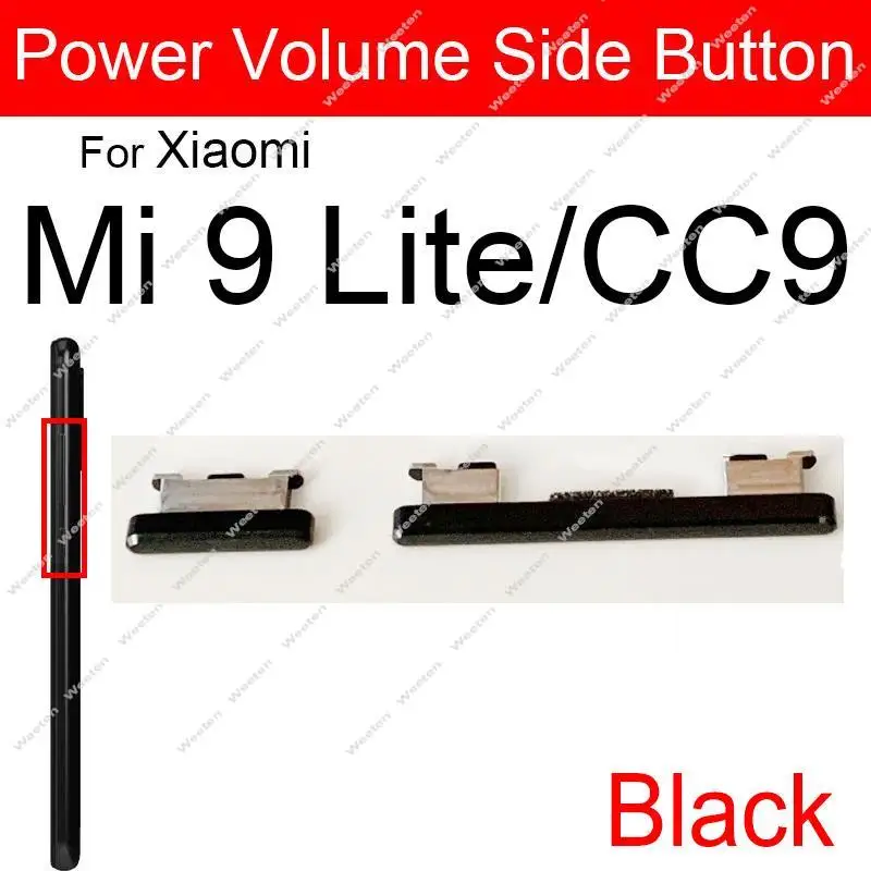 Боковая кнопка громкости для Xiaomi Mi 9 Pro 9SE CC9 CC9e 9T A3 регулятор и боковой выключатель