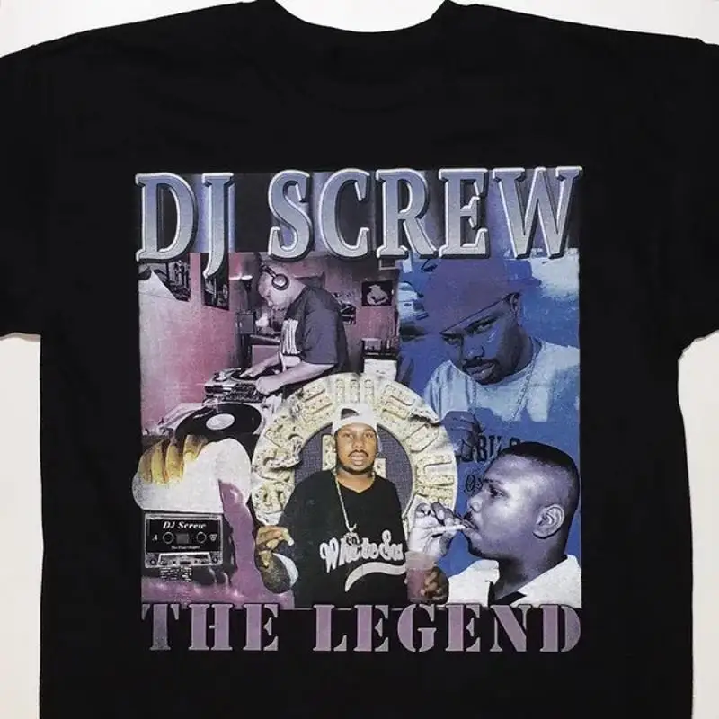 Фото Vtg Dj Screw Star Heavy Cotton Черная футболка всех размеров Sg185 №1