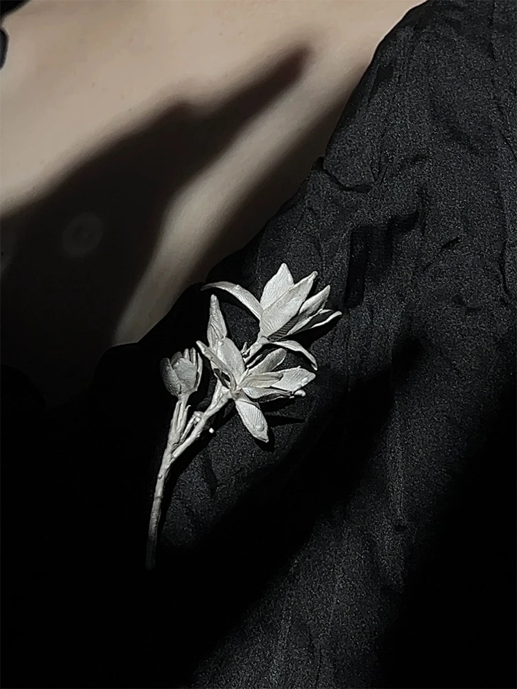 ZHUHE брошь с жасмином серьги для женщин ретро-стиль ювелирные изделия из медного