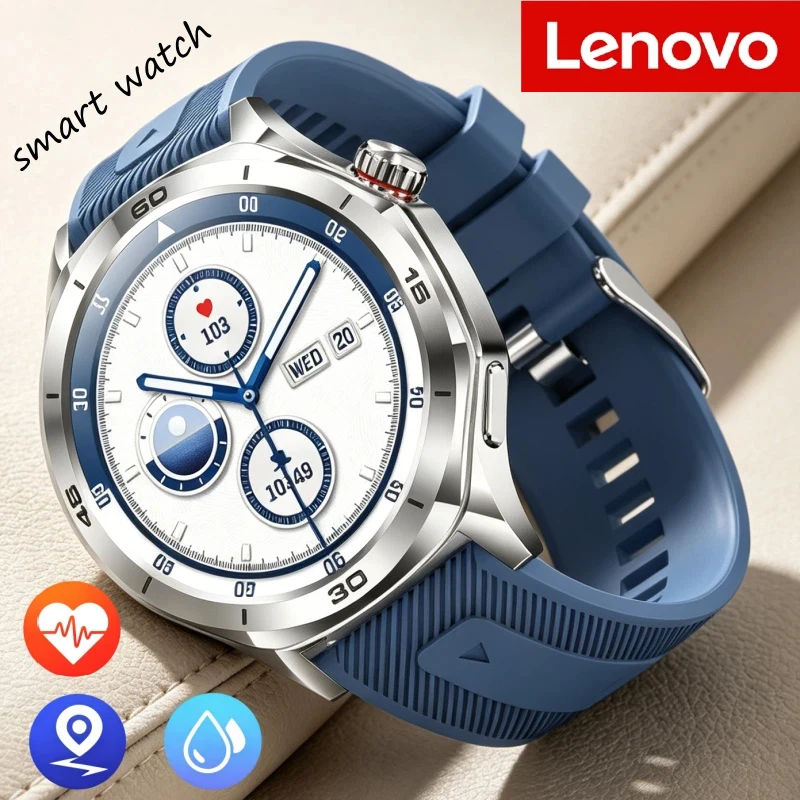 Фото Смарт-часы Lenovo с GPS, Google-навигацией, NFC, HD-экраном, измерением пульса, функцией звонков, из титанового сплава, улучшенная версия, деловые смарт-часы, подарок №1