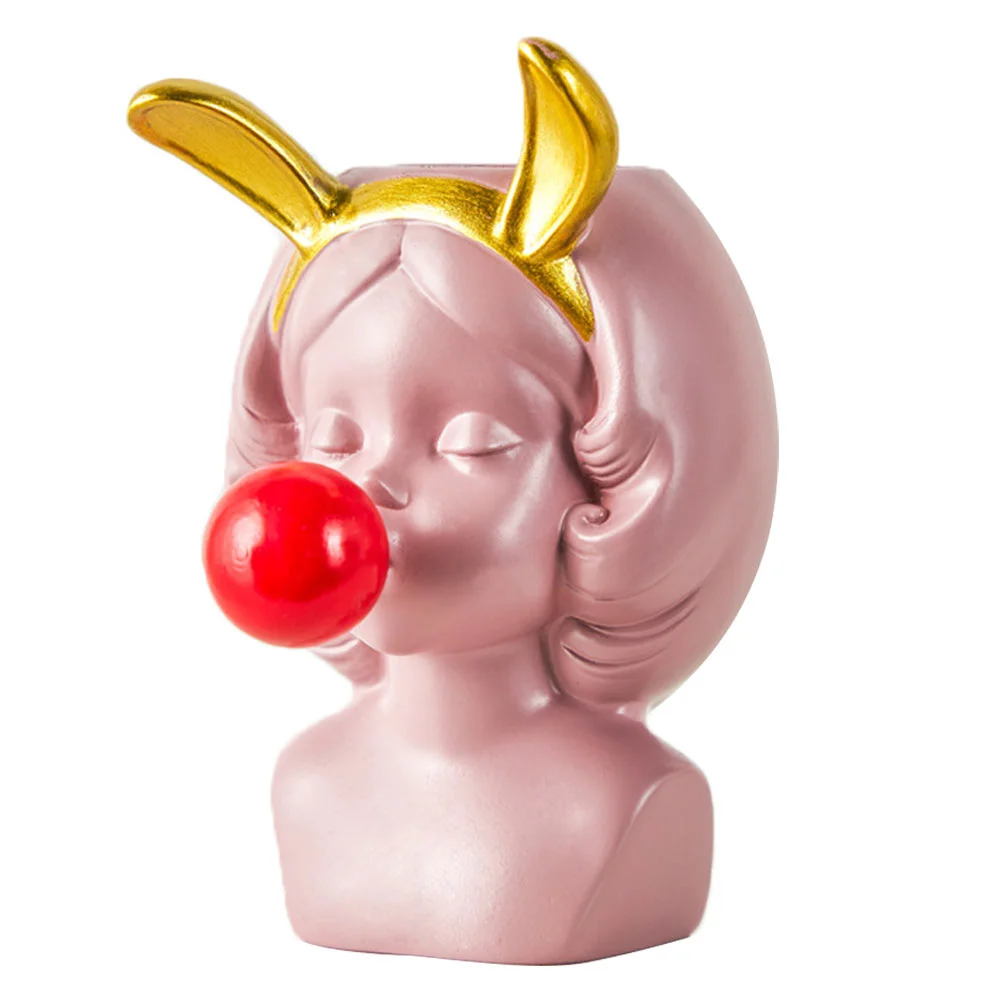 

Vase Flower Head Face Pot Planter Statue Pots Desktop Novelty Hydroponic Flowerpot Female Vases Humansucculentgirl Dry