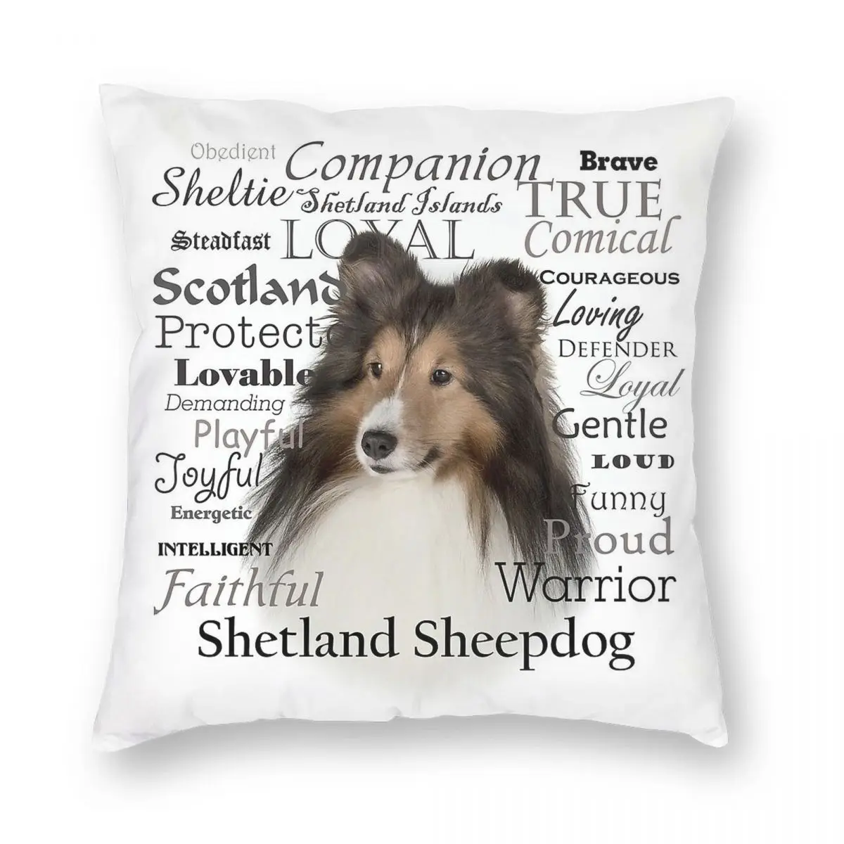 Квадратная наволочка Sheltie черты полиэстер лен бархат креативная декоративная