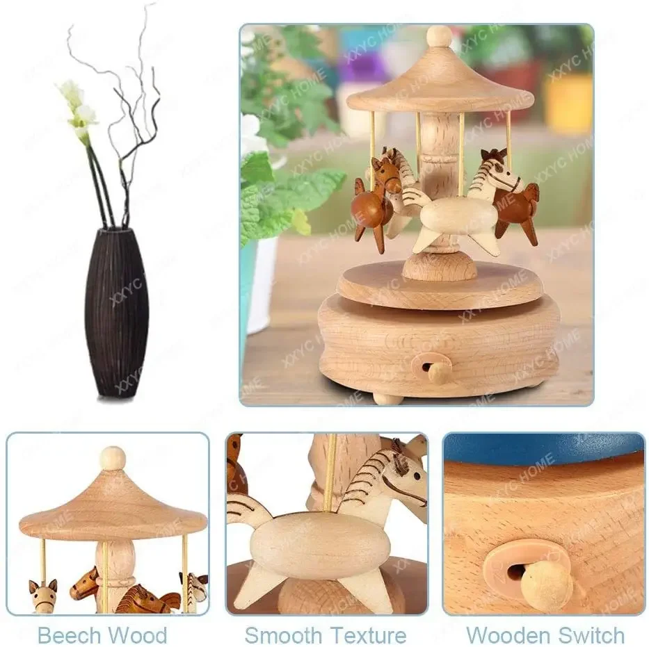 Деревянная вращающаяся подставка для домашнего декора положительная деревянная
