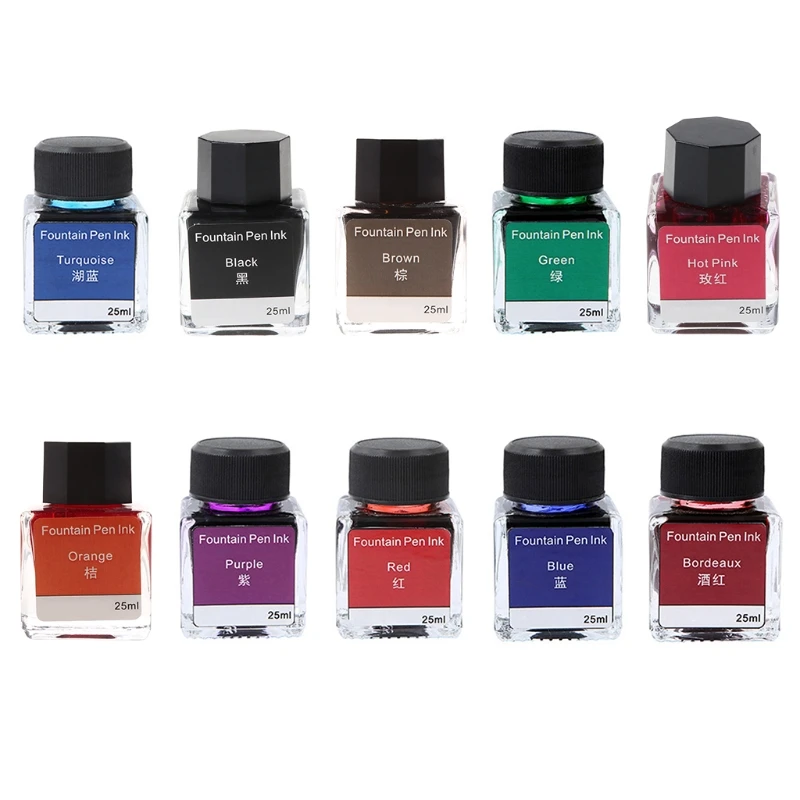 

Colorful Non-carbon Ink for Dip Fountain Pen Calligraphy Writing Painting Graffiti School Office Stationery 10 Colors