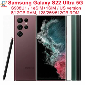 Samsung Galaxy S22 Ultra 5G S908U1 Original 6.8" AMOLED ROM 128/256/512GB RAM 8/12GB Snapdragon NFC S Pen Unlocked Android Phone 1