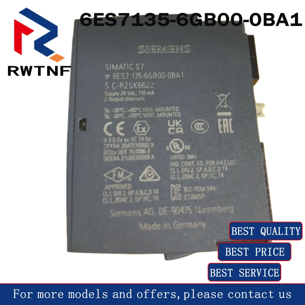 Фото Совершенно новый оригинальный модуль имитационного вывода данных SIEMENS 6ES7135-6GB00-0BA1, 100% оригинальный, в наличии на складе. №1