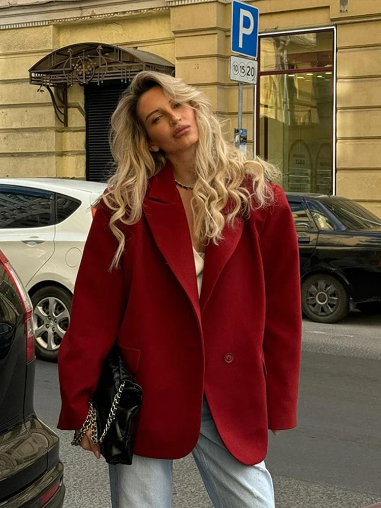 Куртка женская Винтажная с отложным воротником повседневный свободный пиджак