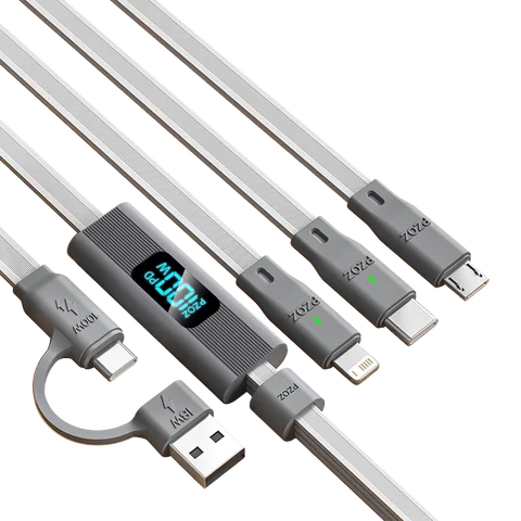 PZOZ 100 Вт USB C и USB A зарядный кабель 3 в 1 Многофункциональный зарядный кабель для нескольких устройств для iPhone iPad Pro MacBook Samsung