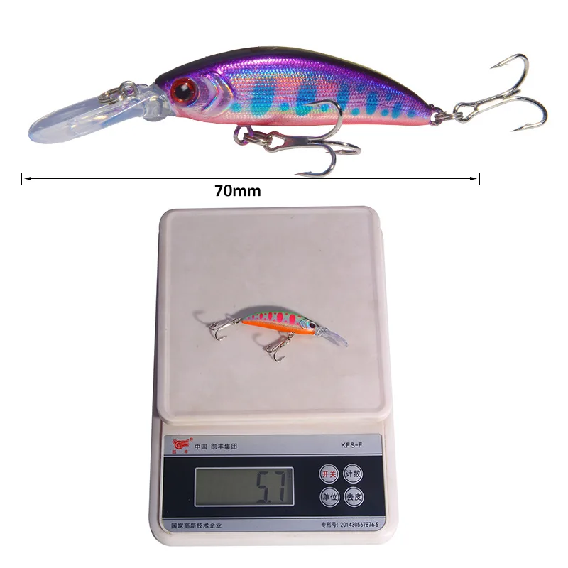 Фото Рыболовная Приманка Minnow, 70 мм, 6 г, искусственный воблер, джиг-приманка, кренкбейт для карпа, полосатая приманка для ловли окуня, рыболовная снасть, свимбейт №5