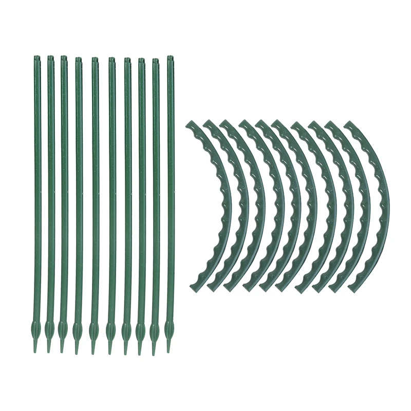 

6/10/12 Pieces Plant Support Flower Support Stake Half Round Plant Support Ring Plant Cage Holder Flower Pot Climbing Trellis