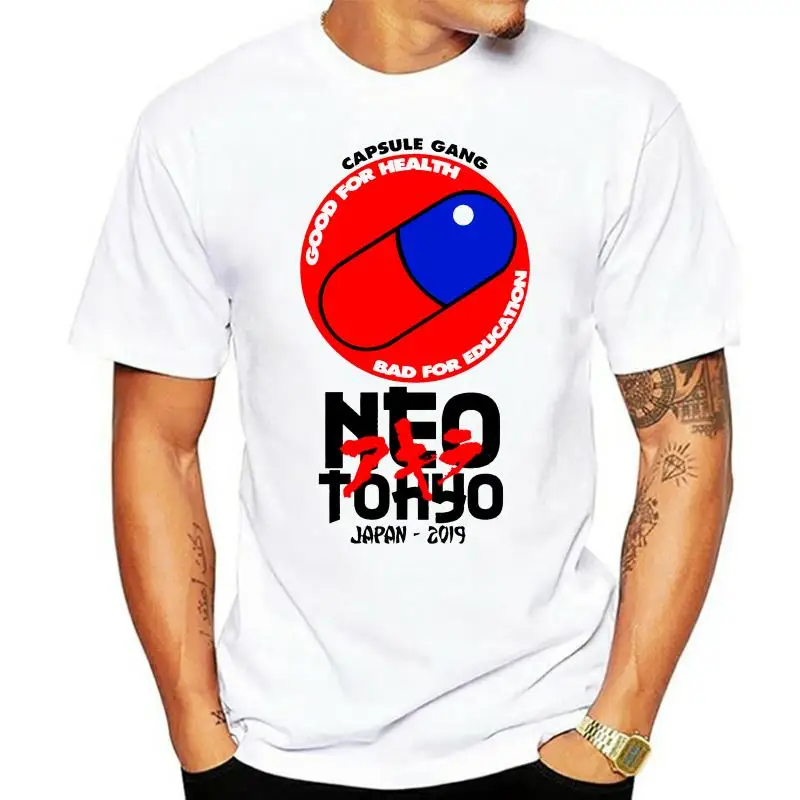 Футболка Akira Synthwave футболка с японским аниме летняя модная повседневная белая