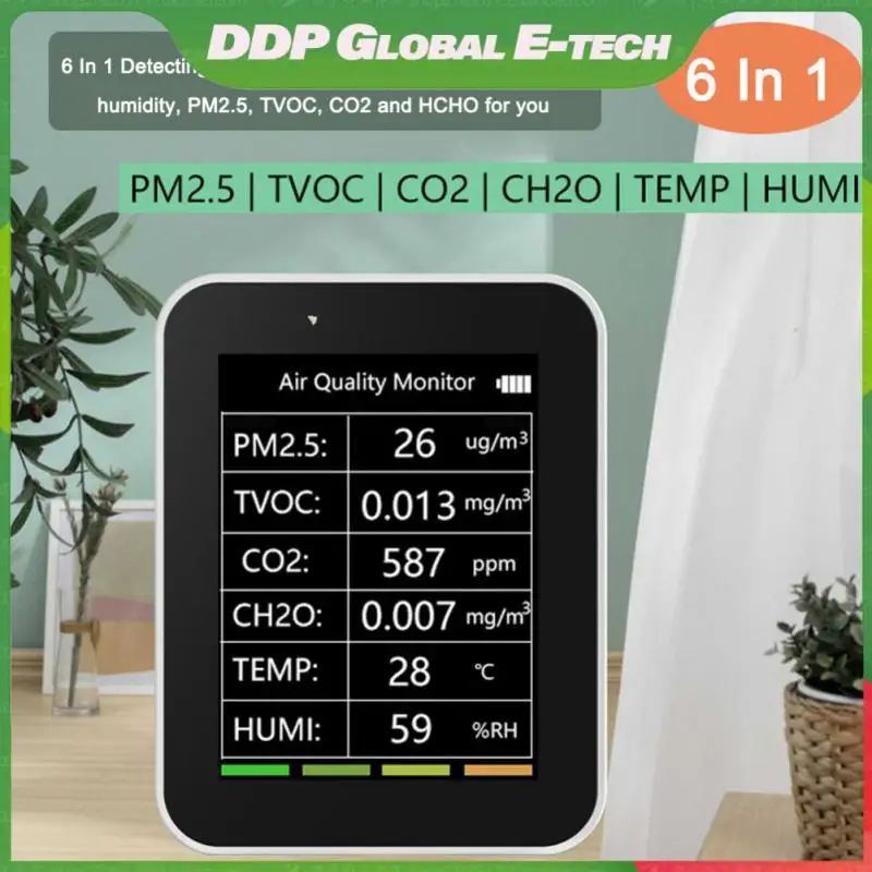 

Tuya Wifi Pm2.5 Tvoc Co2 Ch2o Smart Remote Monitor Analyzer Intelligent Pm2.5 Tvoc Co2 Ch2o Temperature Humidity Detector Tuya
