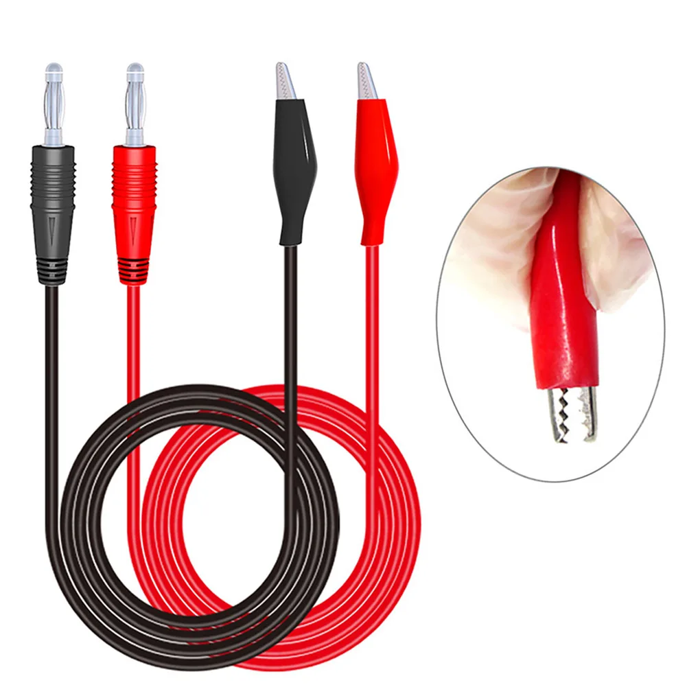 

1pc Double Stitch Alligator Test Lead Clips Banana Tension Insulated Plug Probe Cable For Multimeters Power Supplies Equipment