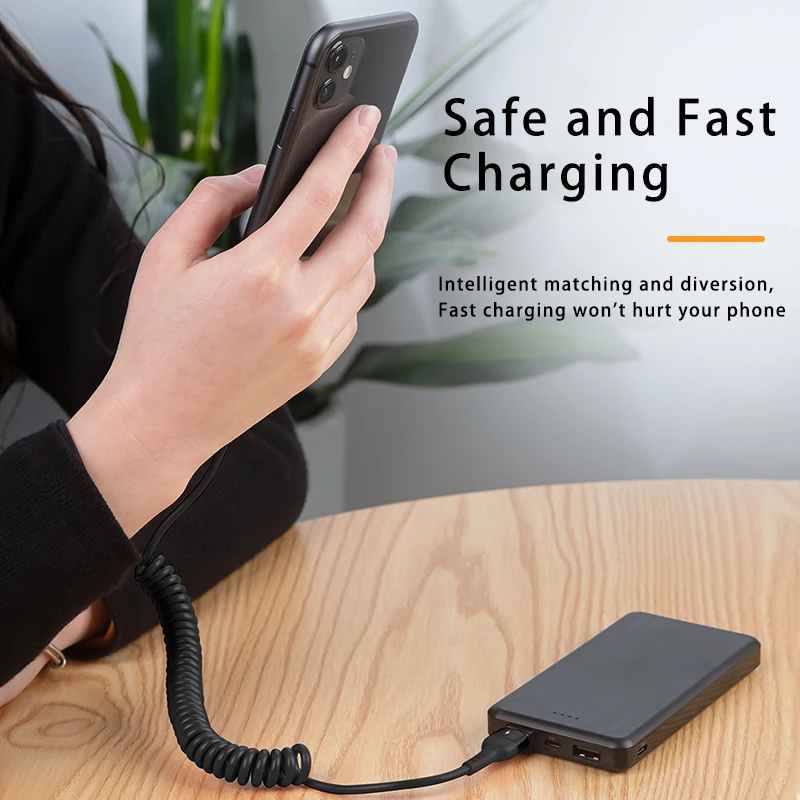 Пружинный USB-кабель типа C для Samsung S20 S21 Xiaomi POCO шнур быстрой зарядки Аксессуары