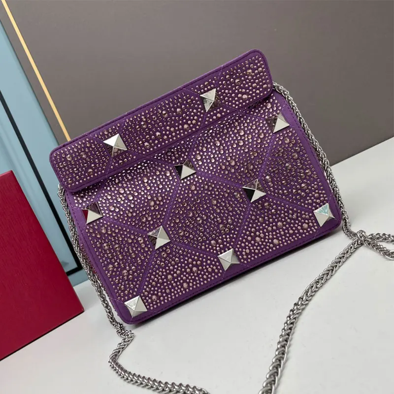 2023 Mini New Style Ladies Bag High Quality Crystal Small Square Bag Womens Chain Handbag Fashion Double Shoulder Crossbody Bags