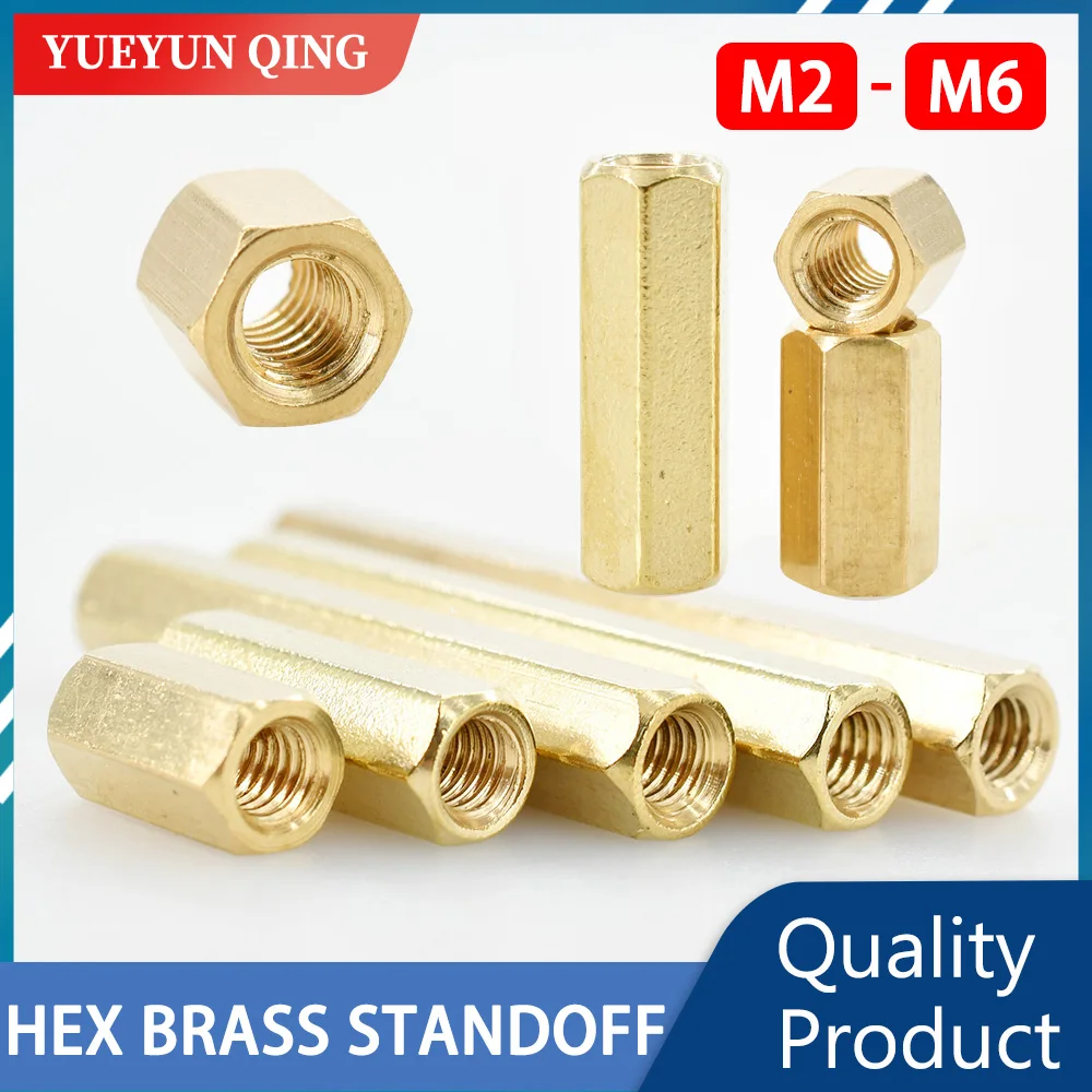 

Brass Motherboard Standoffs Hex Board Rack Stud Spacing Screw Hexagon Copper Female PCB Pillars Bolt M2 M2.5 M3 M4 M5 M6 Spacer