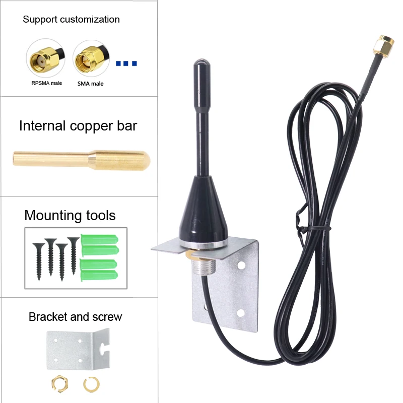 Wall Mount 2.4G WiFi Omni External Aerial 12dbi Indoor / Outdoor Pure Copper Antenna Woth Bracket
