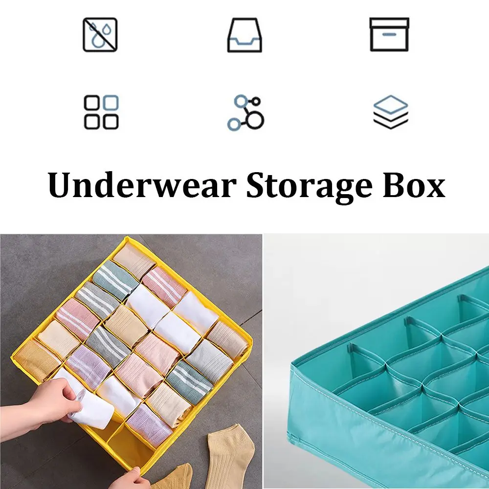 

Home Polyester Multifunctional Drawer Underwear Storage Box Separation Box Socks Organizer Compartment Divider