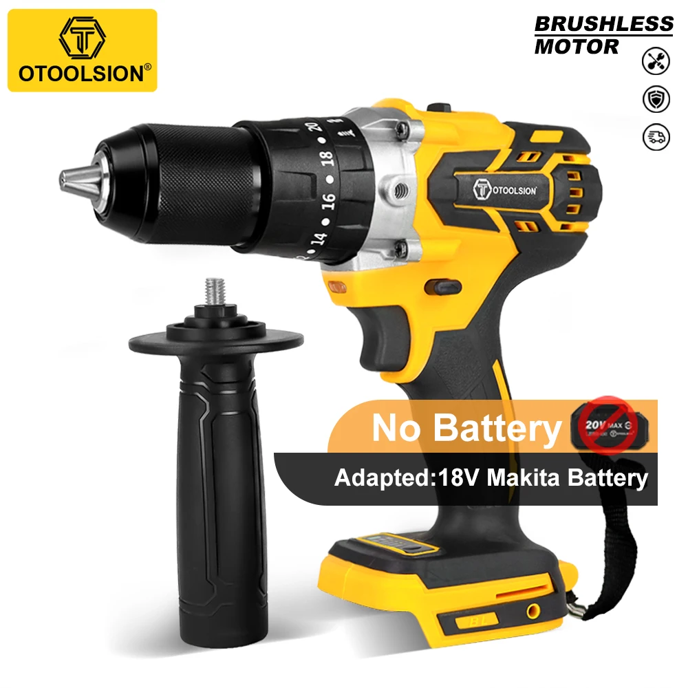 

Brushless Cordless Electric Drill 13MM Electric Screwdriver Drill High Torque Suitable for Makita 18V Battery for Fishing Ice