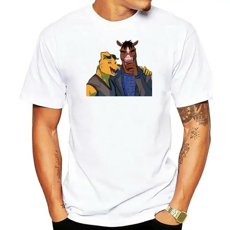 

OYQGEJGPJA Bo-Jack Horseman Мужская футболка большого размера, серая (5)