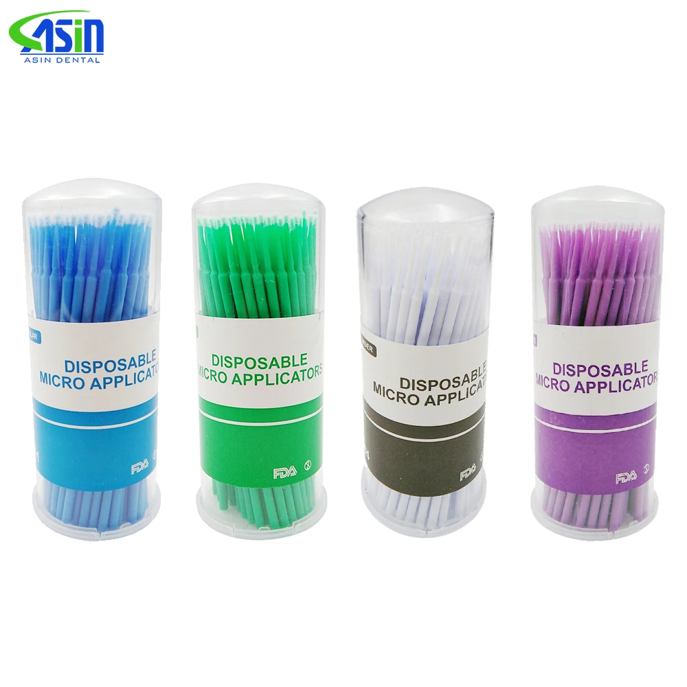 

High Quality 100pcs/Bag Dental Micro Applicators Disposable Cotton Swab Bendable Applicator Brush Beauty Stick 4 Sizes
