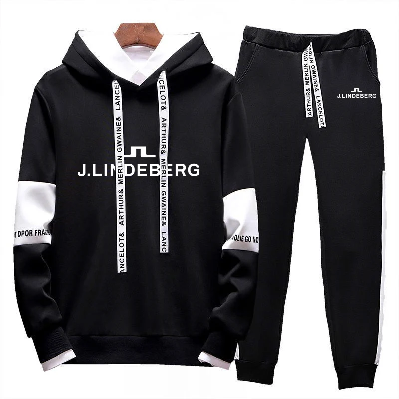 

Спортивный костюм J Lindeberg мужской, свитшот с капюшоном и штаны, пуловер, худи, повседневная одежда для бега, комплект из 2 предметов, Осень-зим...