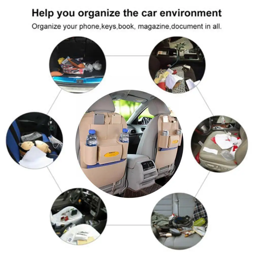 

Universal Car Back Organizer Multi-pocket Storage Accessory Tidying Automobiles Interior Bag Stowing V0z6