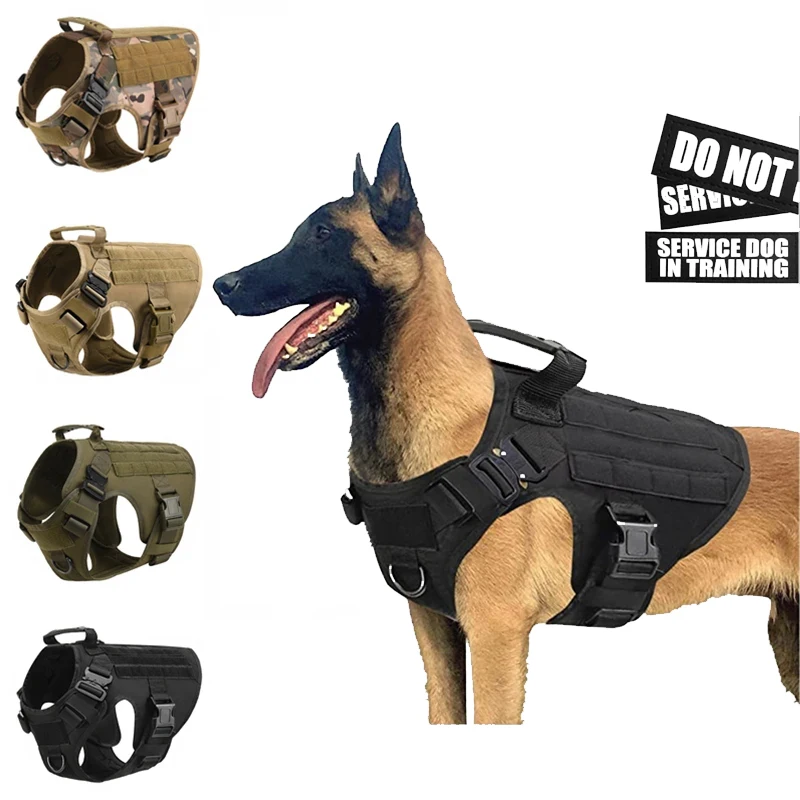 

Tactical Military Vest Pet German Shepherd Golden Retriever Tactical Training Dog Harness and Leash Set For All Breeds Dogs