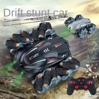 remote control 4wd lateral drift stunt car double side rotation cross country climbing light childrens toy car