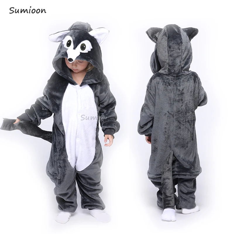 

Animal Wolf Kigurumi Pajamas Unicorn for Children Baby Girls Pyjamas Boys Sleepwear Lion Licorne Onesie Costume Jumpsuit Cosplay