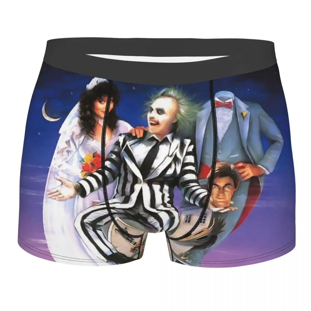 

Модные боксеры от Beetlejuice, шорты, трусы, мужское удобное нижнее белье из фильма «ужасы» Тим Кеннеди