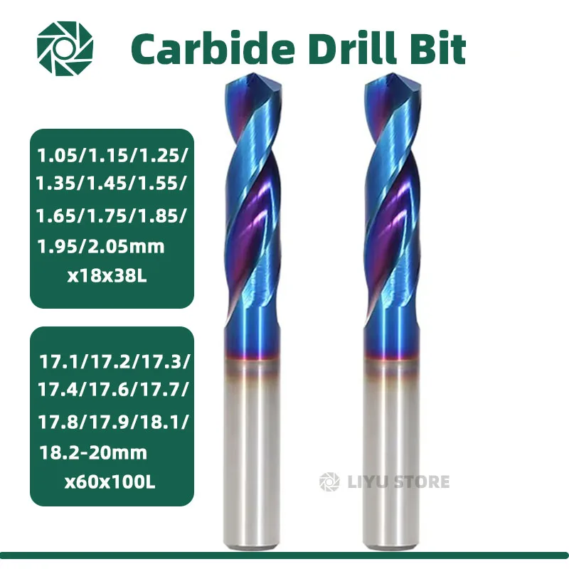Лю ХРК65 ° Сверла из карбида вольфрама сверла по металлу для жесткой