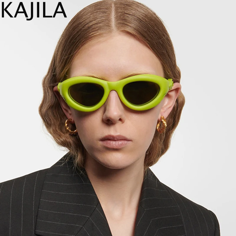 Овальные спортивные солнцезащитные очки в стиле стимпанк для женщин 2024