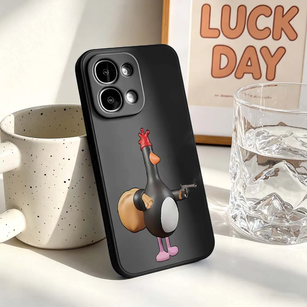 Фото Черный чехол для телефона Black Chicken Gun для OPPO A9 A31 A53 A5 A6 A80 A60 A40 A98 A96 A94 A76 A54 A55 A56 A74 A73 Pro 5G, черный №3