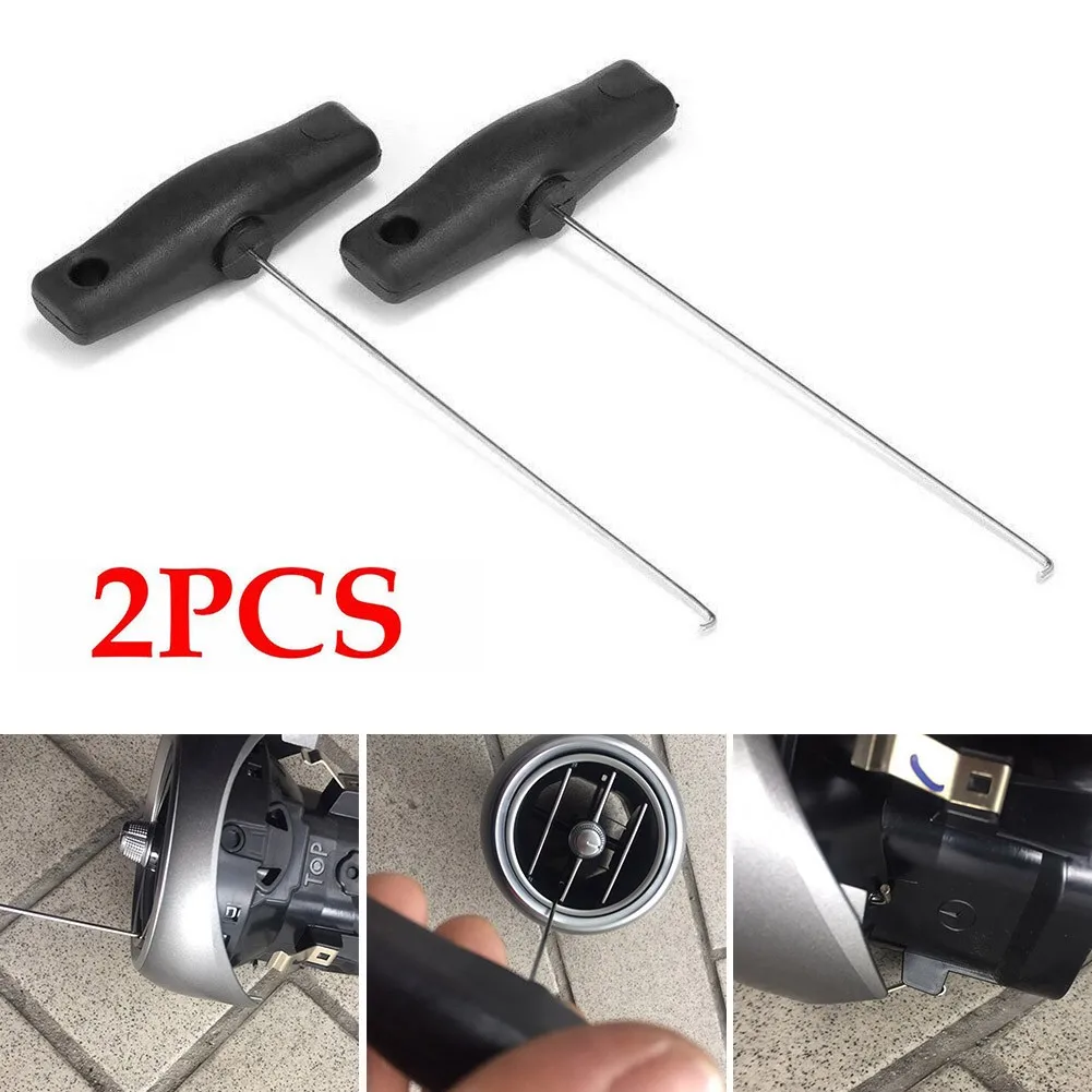 2pcs Pull-out Hook For Mercedes Instrument Cluster Removal Pulling Stainless Steel Hook T-Handle Extractors Tool Clean Hook
