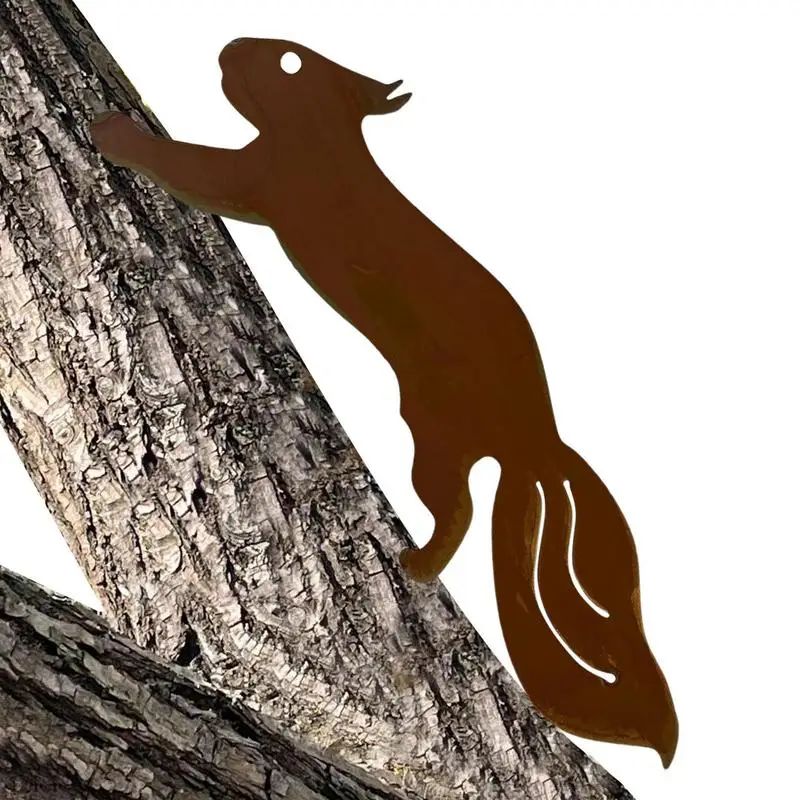 

Squirrel Silhouette Metal Elegant Garden Design Garden Animal Silhouette Outdoor Garden Decor Iron Garden Yard Decoration Brown