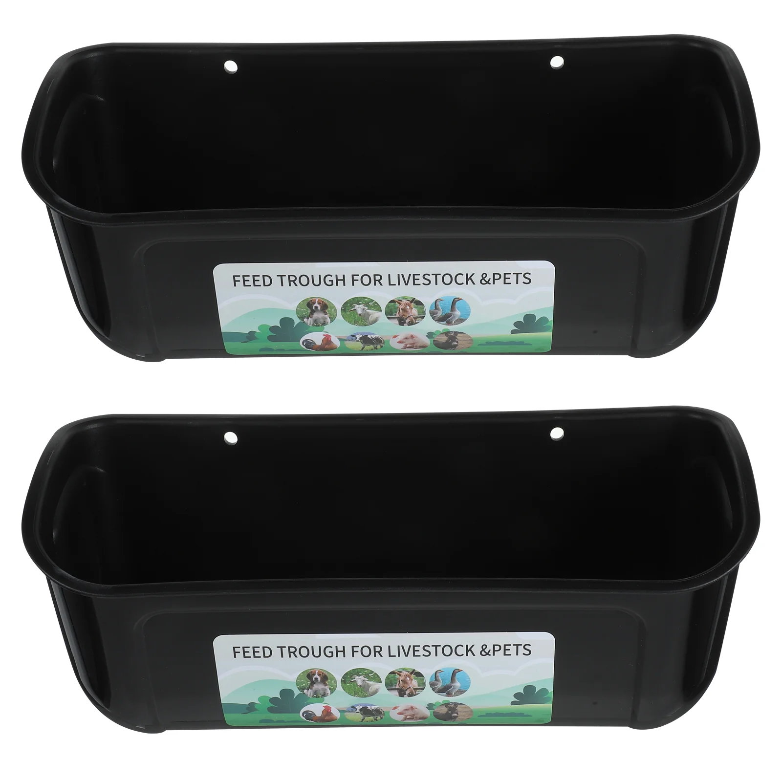 

2Pcs Mountable Livestock Feeding Trough Multi-Function Poultry Feeder Food Feeding Trough