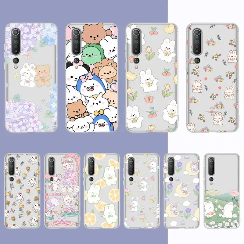 

Cute Cartoon Animal Rabbit Phone Case for Samsung S20 S10 lite S21 plus for Redmi Note8 9pro for Huawei P20 Clear Case