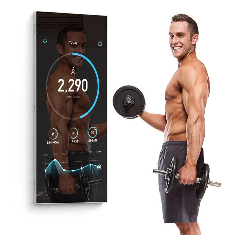 

2022 Hot 43 inch interactive smart fitness LCD touch mirror android factory custom