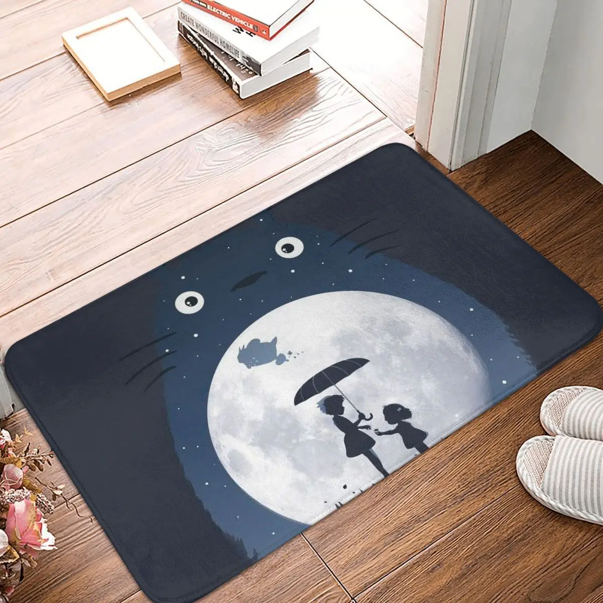 

My Neighbor Totoro Anime Non-slip Doormat MOONLIGHT Living Room Bedroom Mat Welcome Carpet Flannel Pattern Decor