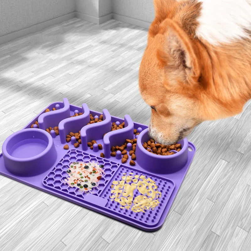 Silicone Feeding Licking Mat Healthy Slow Food Feeder Bowl Mat 2