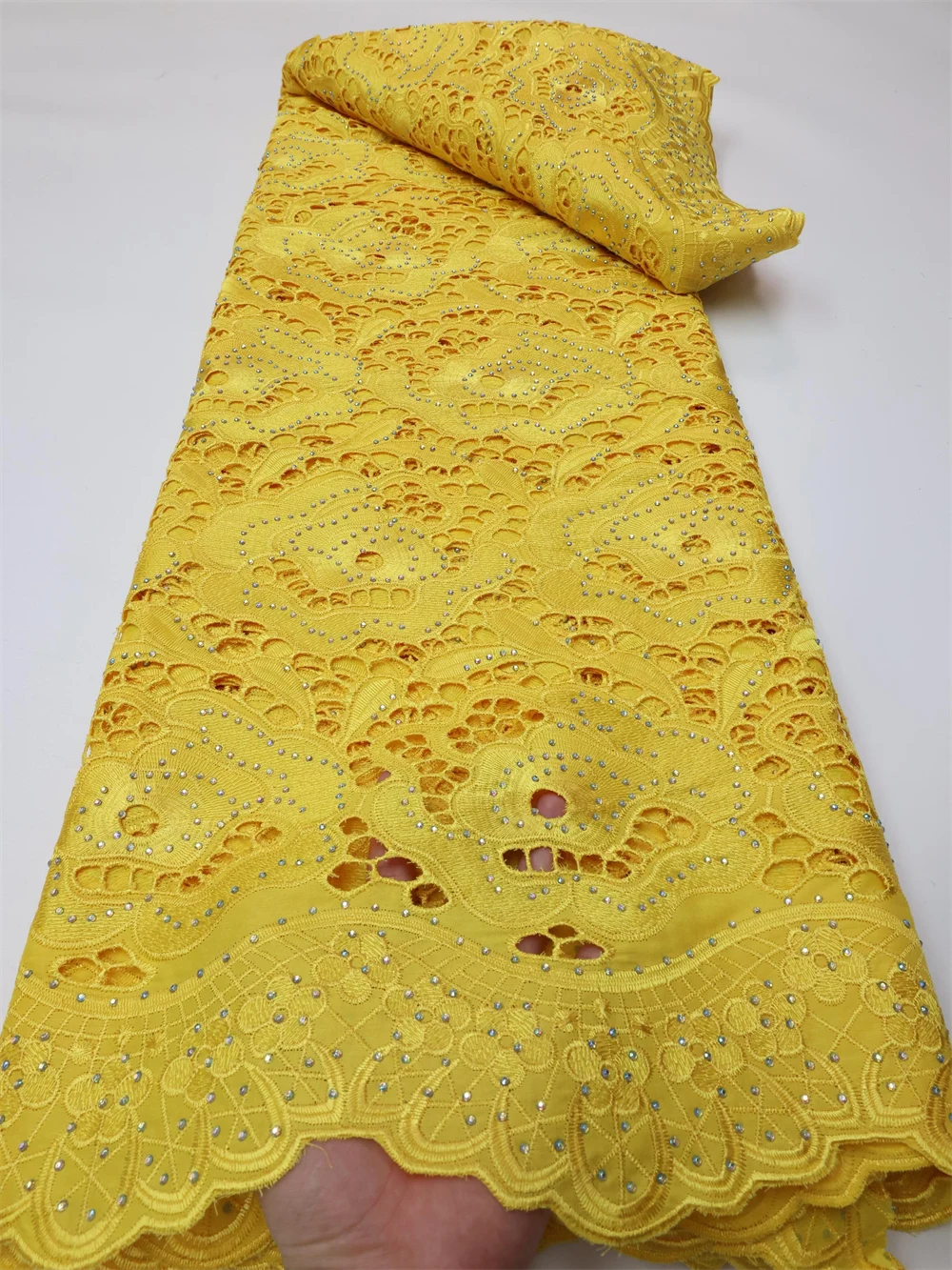 Нигерийская кружевная ткань NI.AI с африканской вышивкой, гипюрой, камнями, французской сетчатой сеткой для праздничных кружев для женщин на вечеринке LY941.