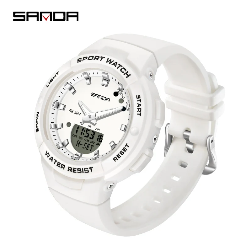 SANDA 2023 Hot Sell Men Watch Multifunction Waterproof Digital Sports Wristwatch Casual Unisex Students Electronic Watches 6005