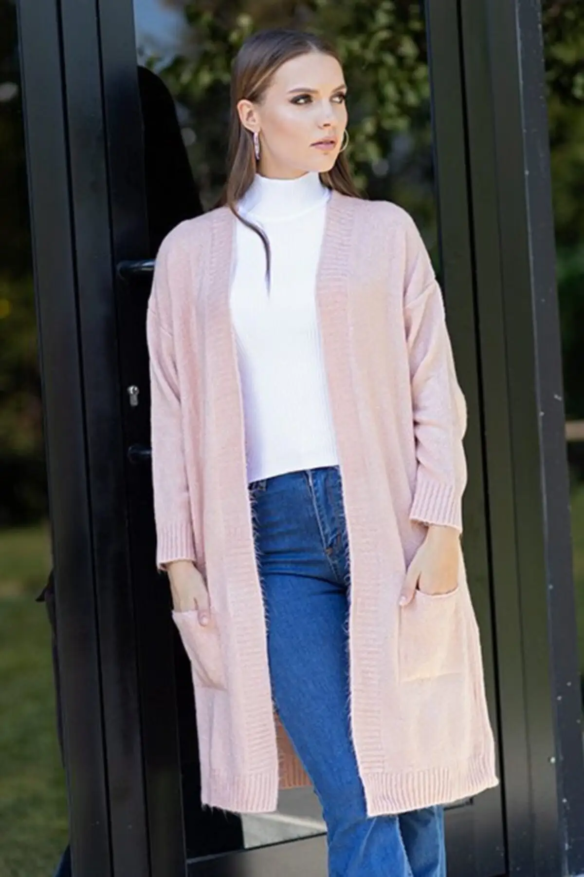 

Women's Cardigan Pocket sportswear Casual Knitted High Quality Fashion Cardigan Sweaters Loose Sweater Jumper