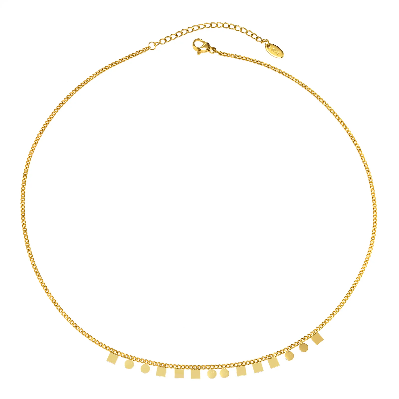 

Gold Color Chic Pendant Necklace, Adjustable Curb Chain,charm Bohemian Jewelry